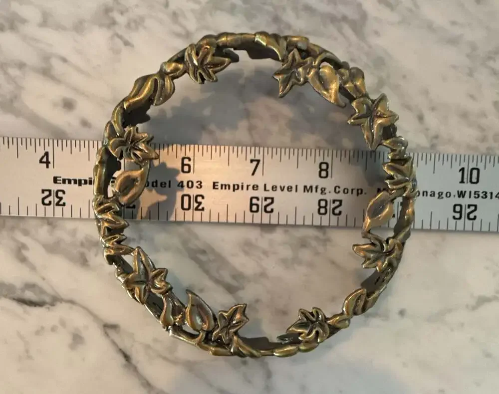 Ornate Brass Leaf Design Candle topper, Set of 3